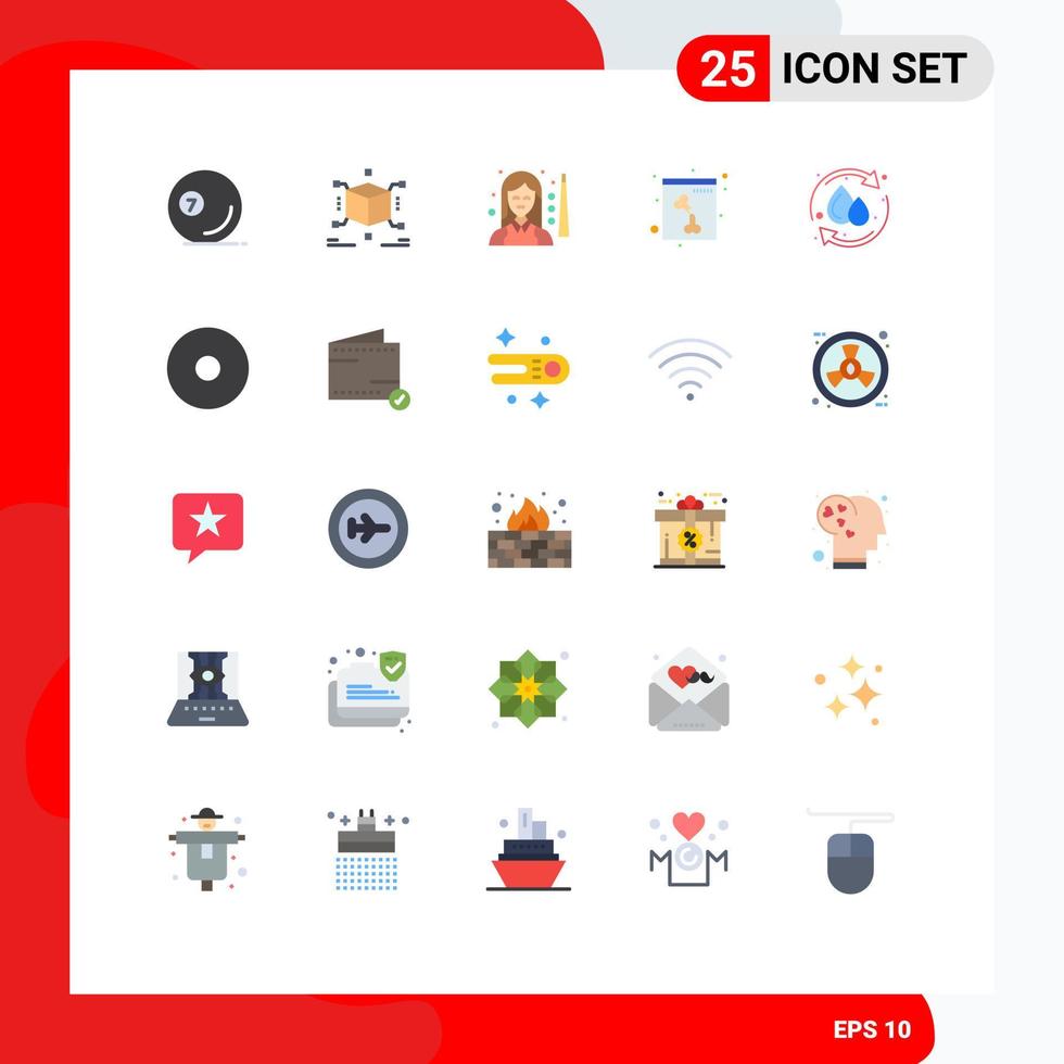 25 iconos creativos signos y símbolos modernos de la ecología caja del cráneo hueso billar elementos de diseño vectorial editables vector