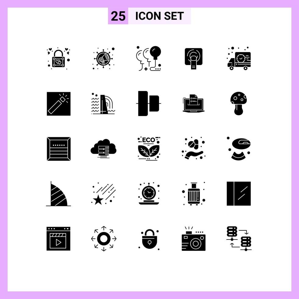 Set of 25 Modern UI Icons Symbols Signs for time delivery birthday screen tuch Editable Vector Design Elements