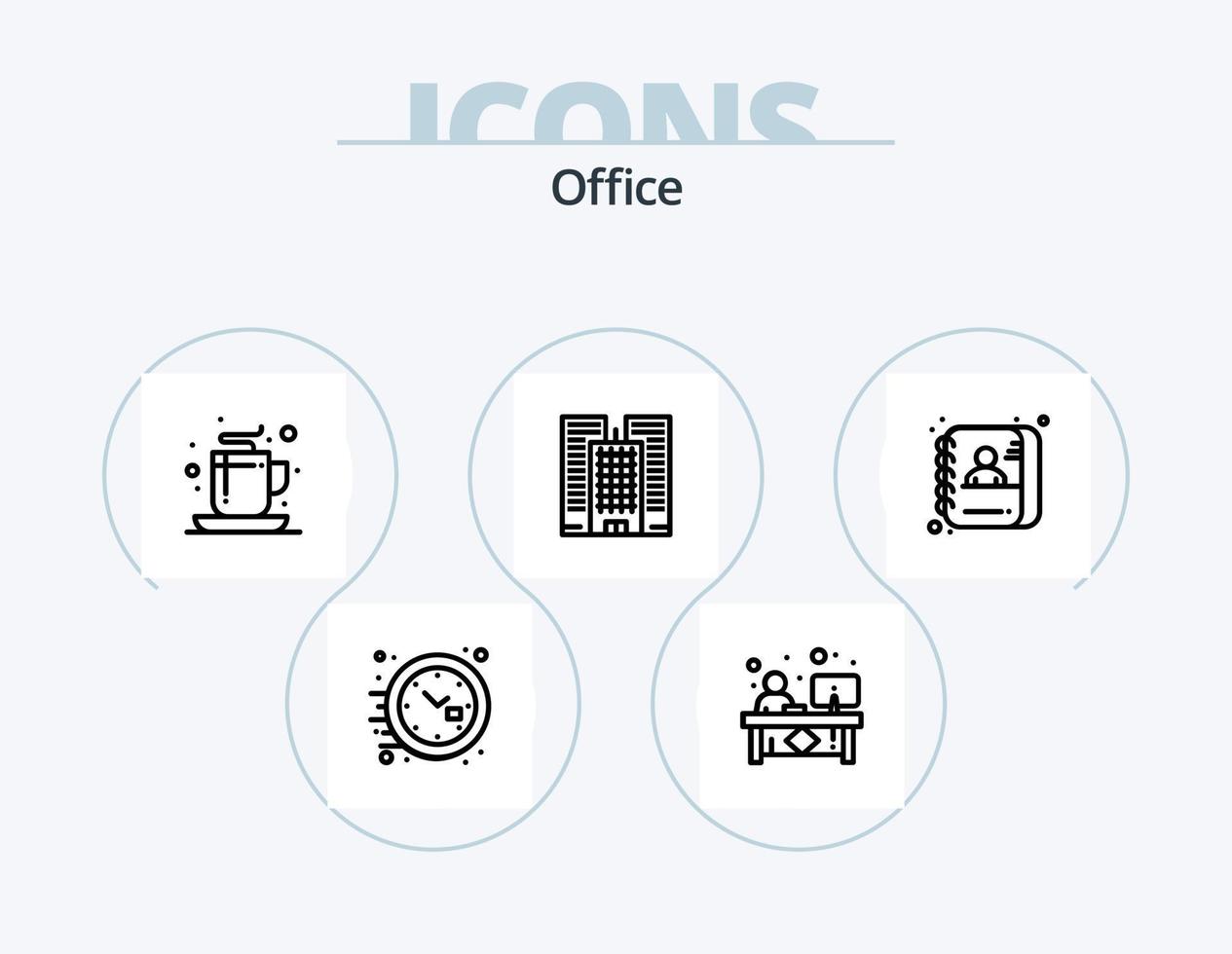 Office Line Icon Pack 5 Icon Design. . office. office. folder. hotline vector