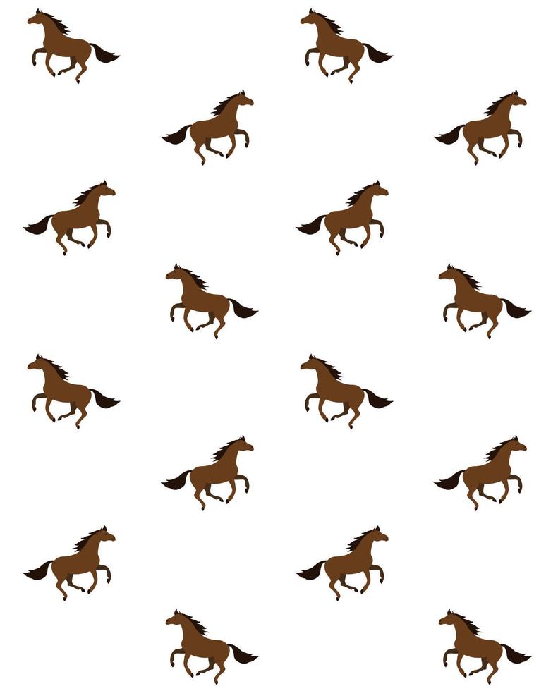 Vector seamless pattern of bay horses