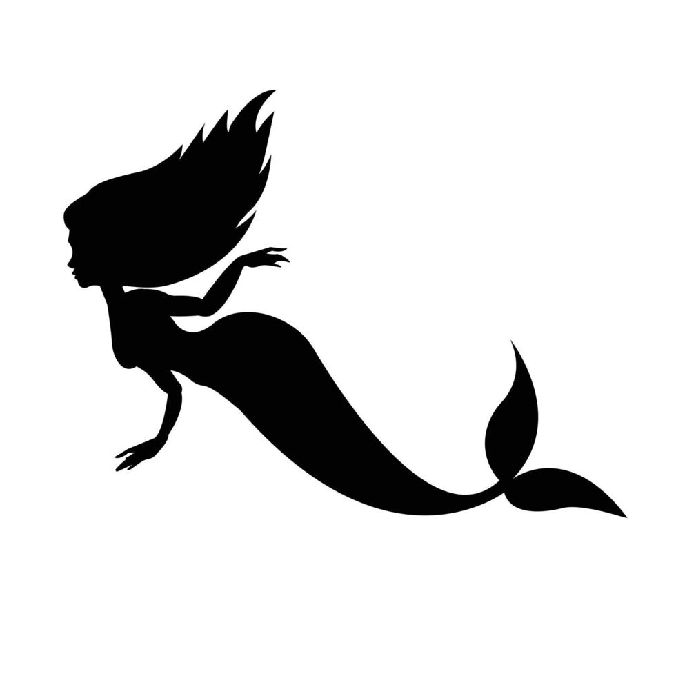 Vector flat mermaid silhouette