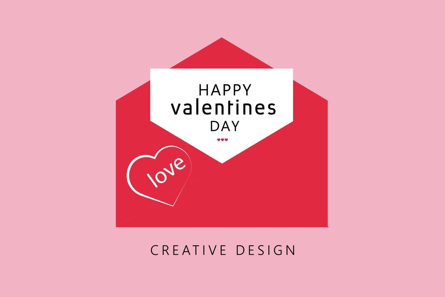 feliz día de san valentín tarjeta de felicitación con carta de amor vector