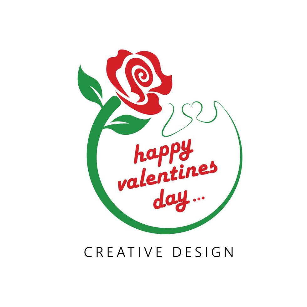 valentines Day with rose, wished valentine vector