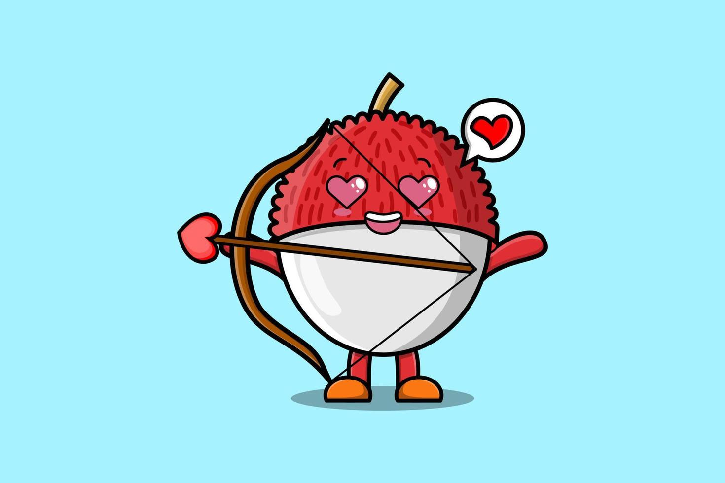 Cute cartoon character romantic cupid Lychee vector