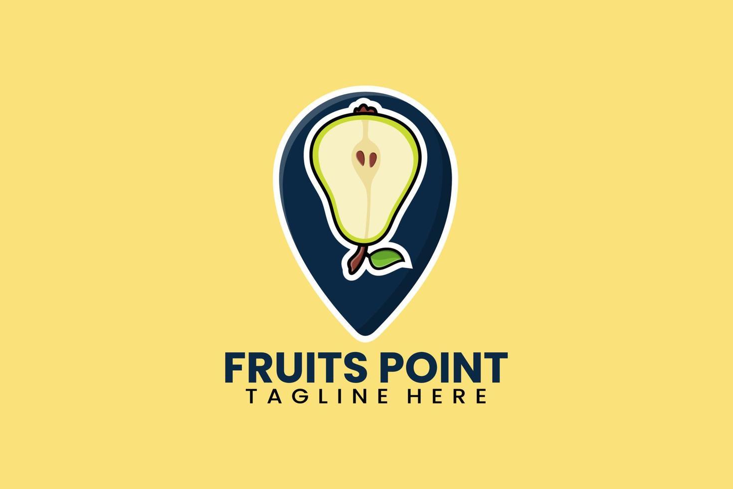 Flat modern pear pin point logo template vector illustration