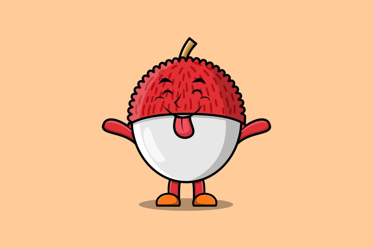 Cute cartoon Lychee with flashy expression vector