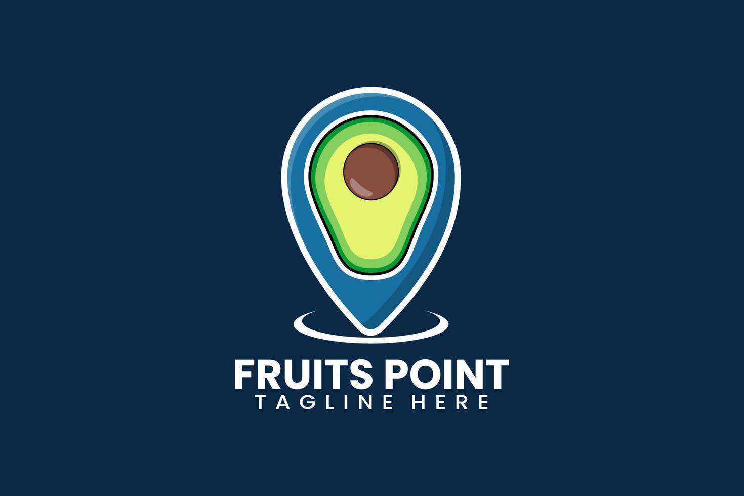 Flat modern avocado pin point logo template vector