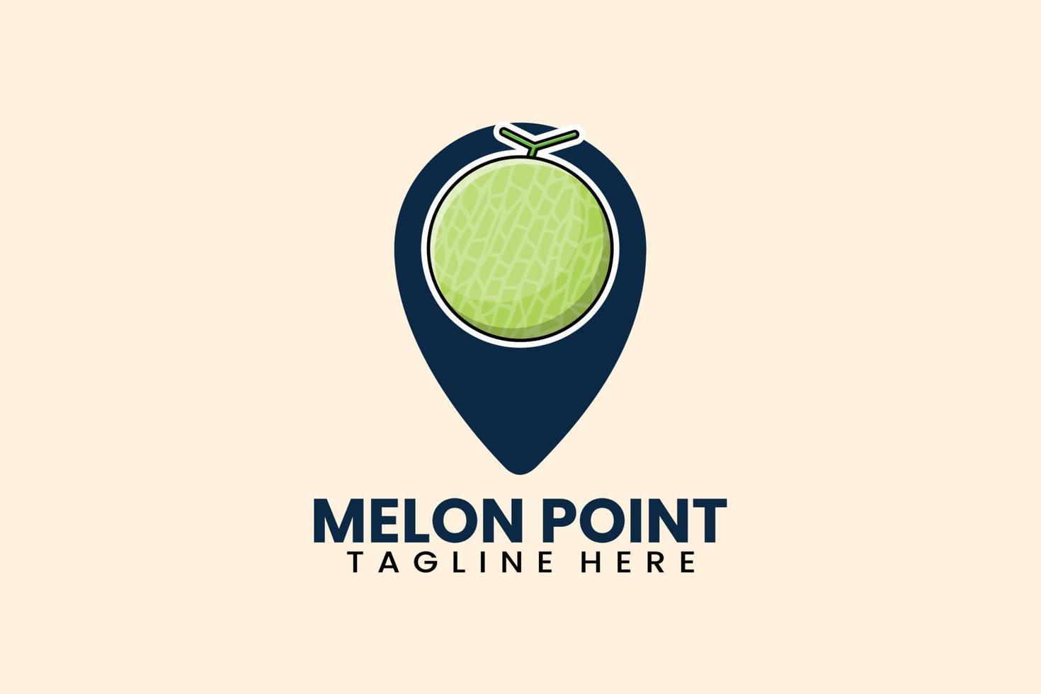 Flat modern melon pin point logo template vector