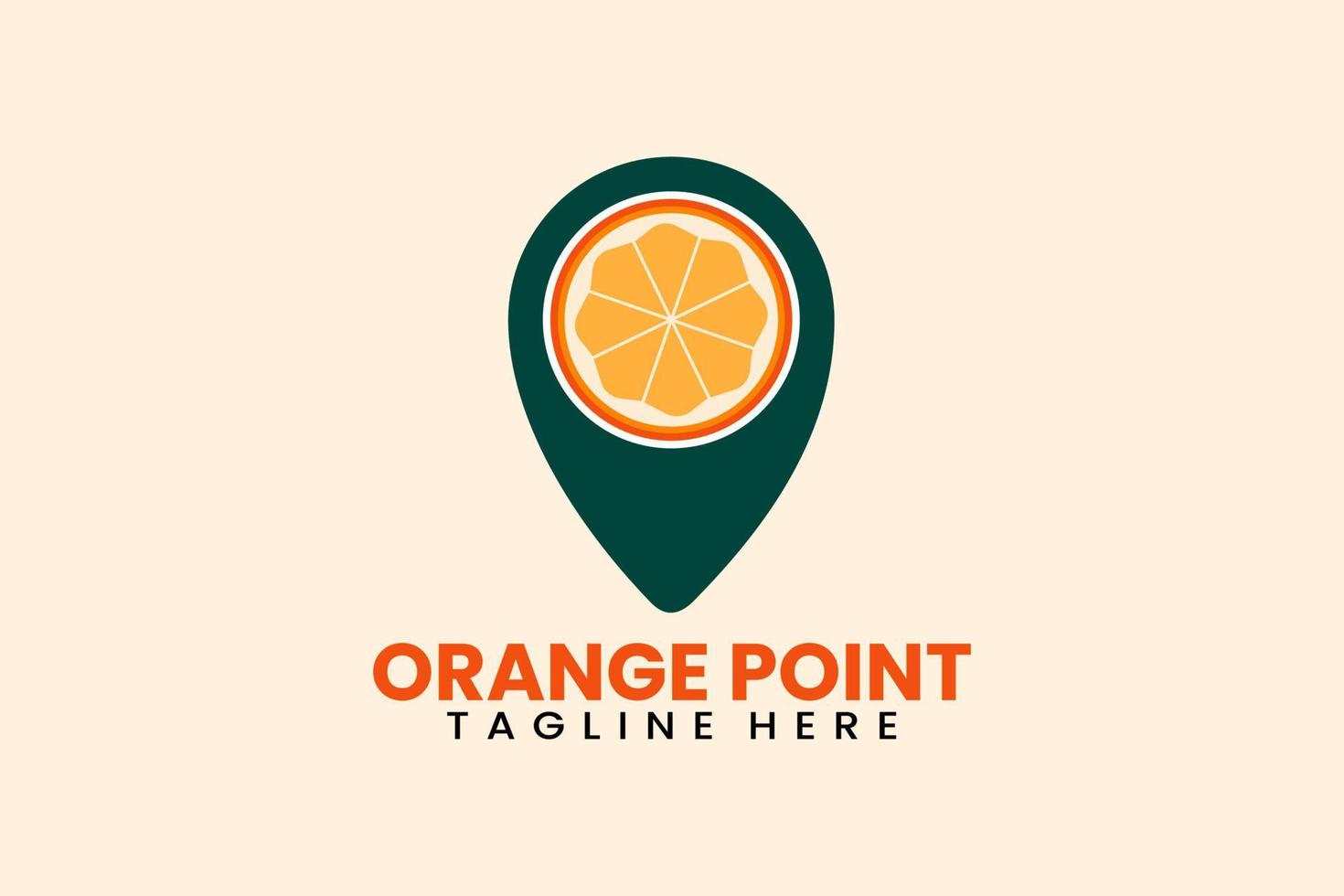 Flat modern orange pin point logo template vector