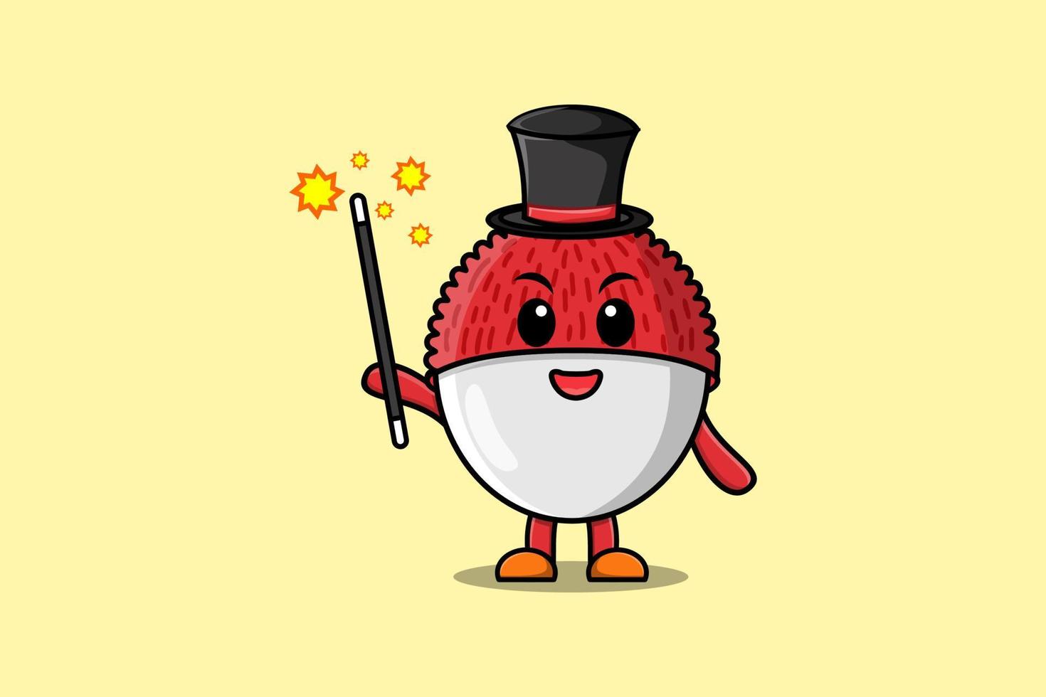 A gorgeous smart cute cartoon magician Lychee vector