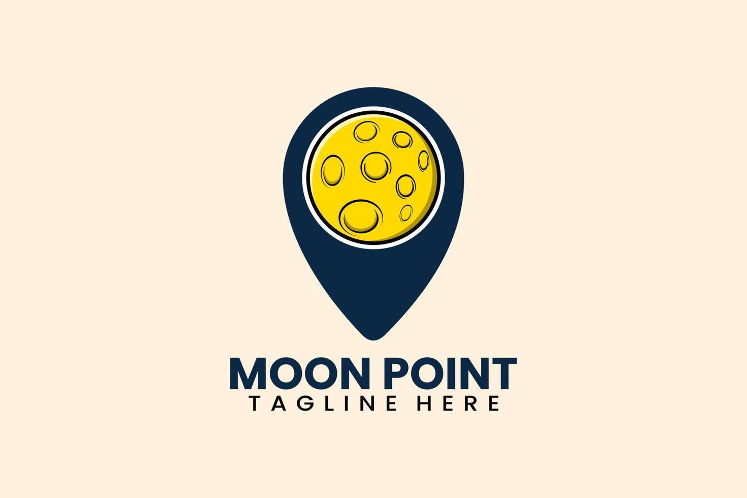 Flat modern moon pin point logo template vector