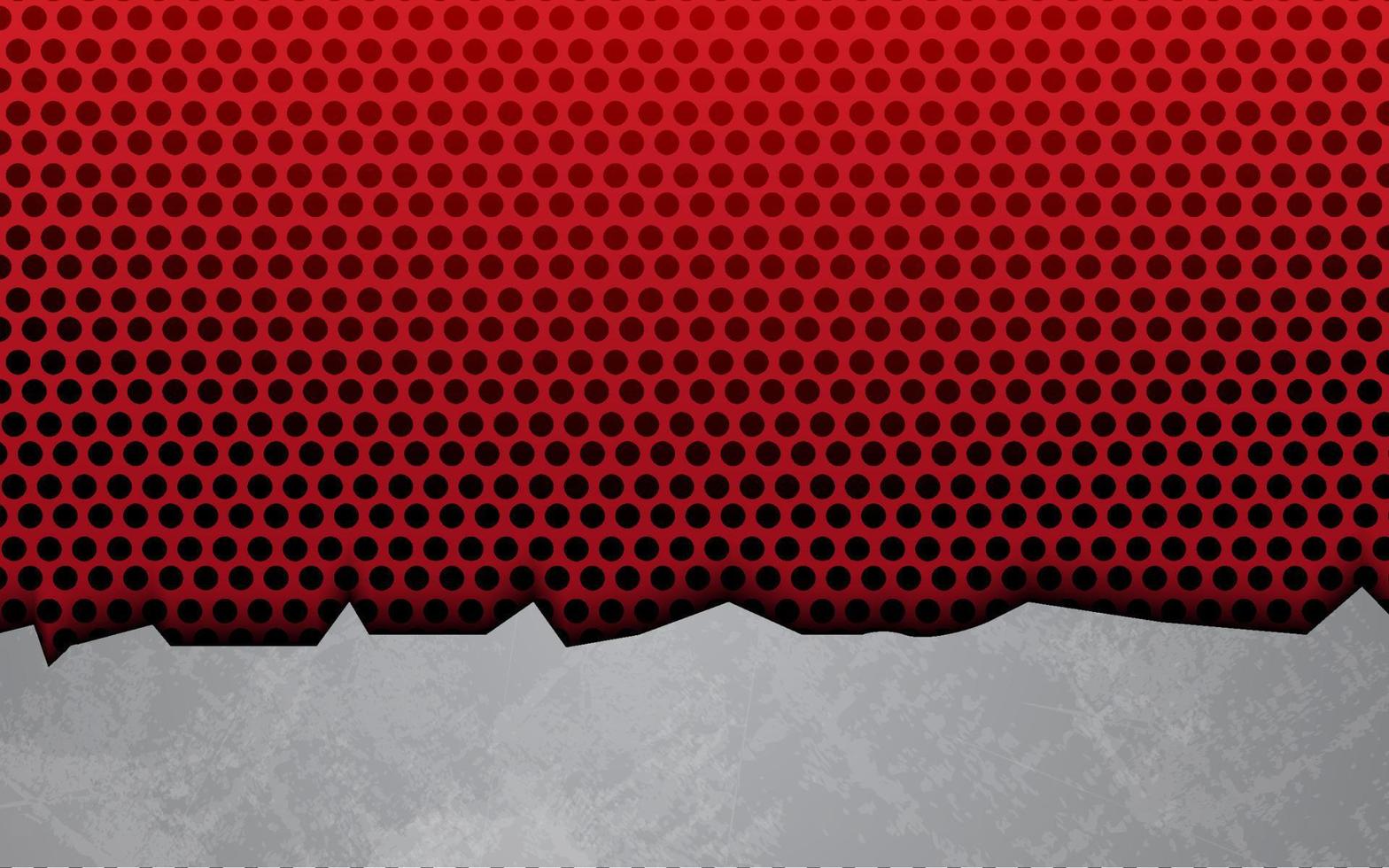 stract crack metal silver and red color background vector