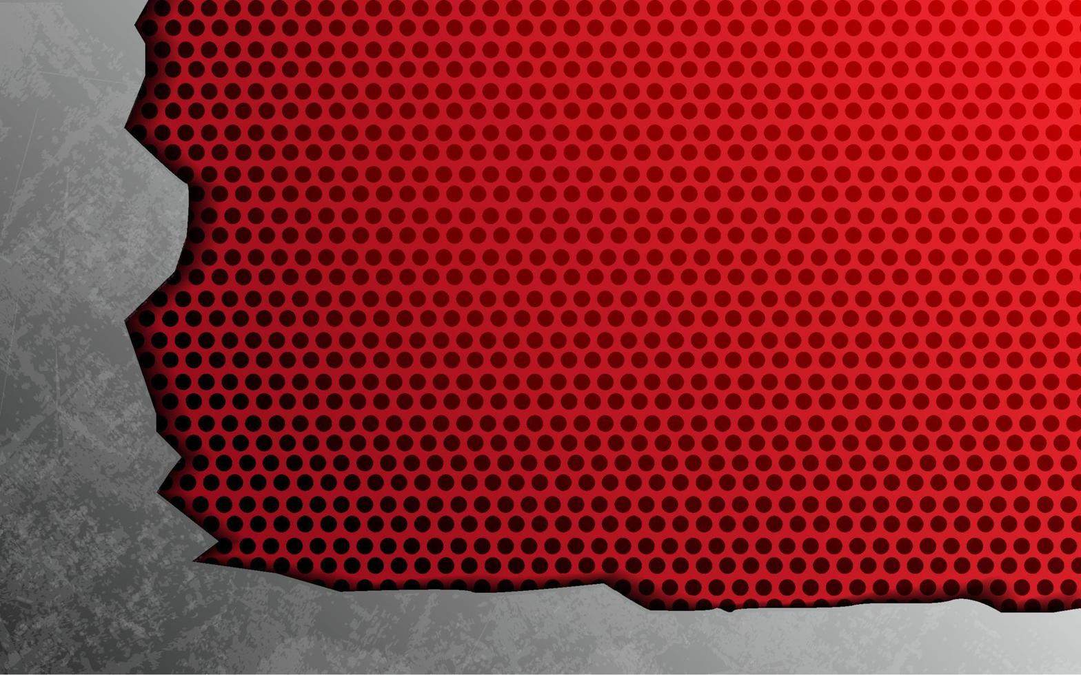 stract crack metal silver and red color background vector