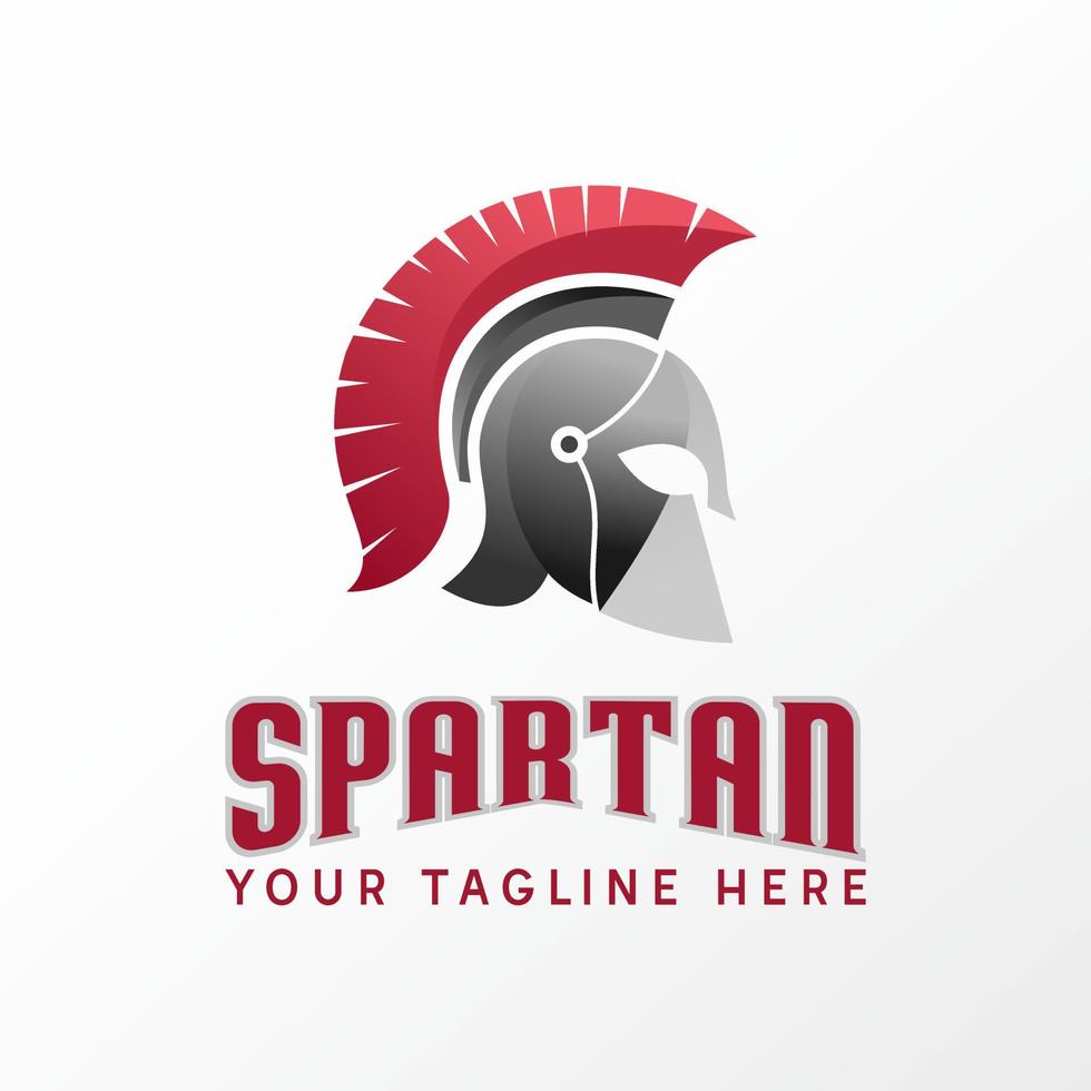 Simple and unique spartan or Gladiator helmet with hair image graphic icon logo design abstract concept vector stock. Can be used as a symbol related to warrior or sport