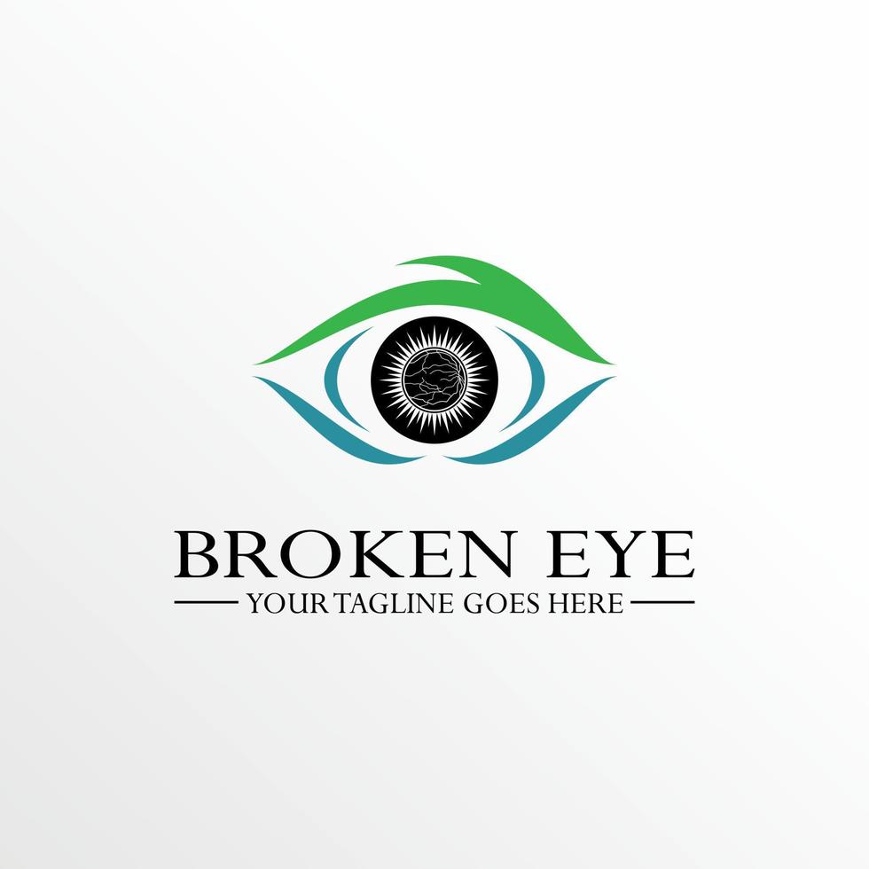 simple y único ojo roto o retina en línea arte imagen gráfico icono logotipo diseño abstracto concepto vector stock. puede usarse como un símbolo relacionado con la salud o la enfermedad ocular