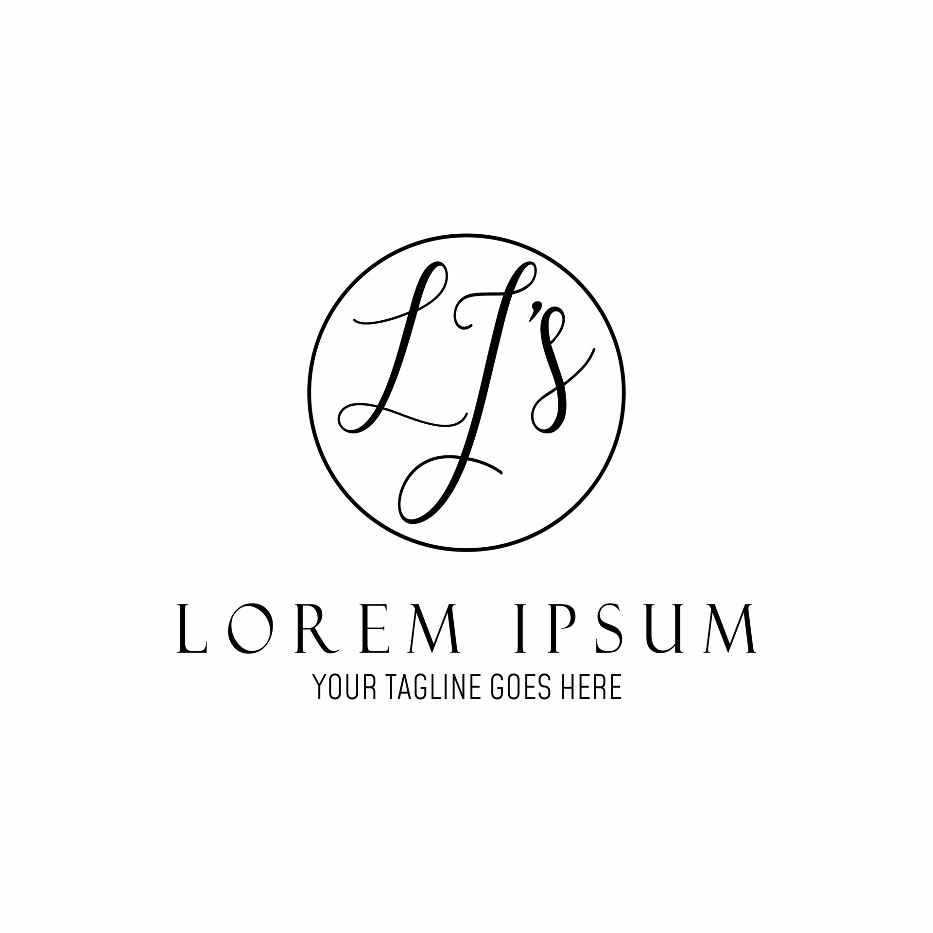 Simple letter or word LJS or LJS latin font image graphic icon logo