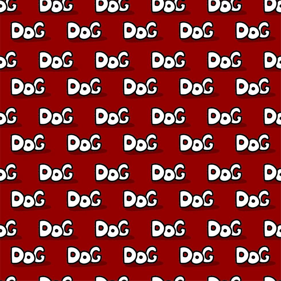 seamless pattern of text dog cartoon vector