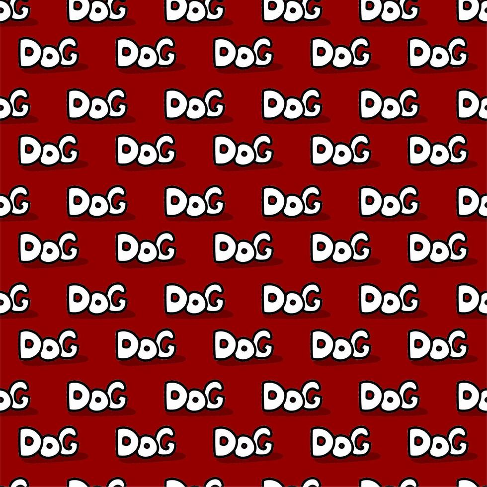 seamless pattern of text dog cartoon vector