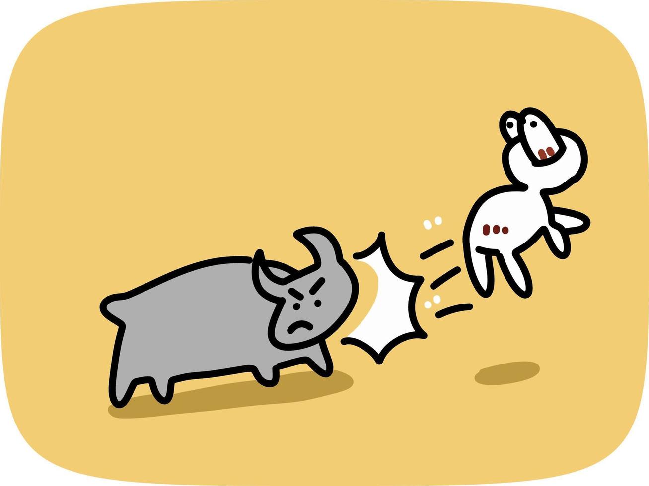 ilustración vectorial de búfalo ataca a un hombre vector