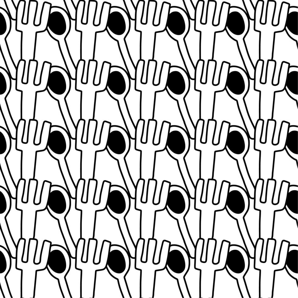 seamless pattern of spoon and fork cartoon vector