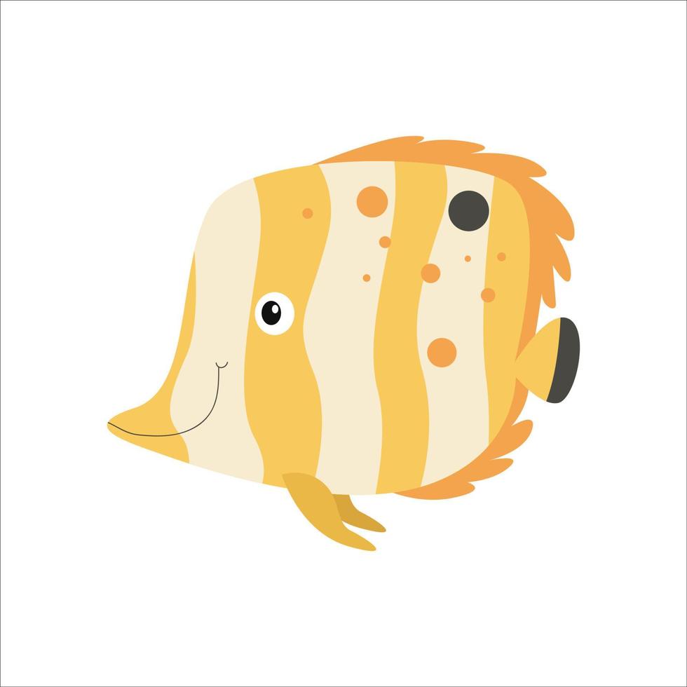 illustration of cute butterfly fish, a beautiful exotic marine animal. suitable and great for vector, vector