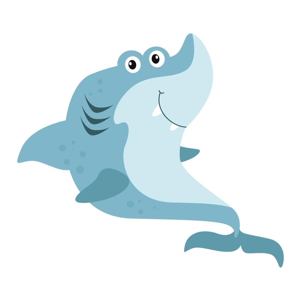 cute funny happy shark vector