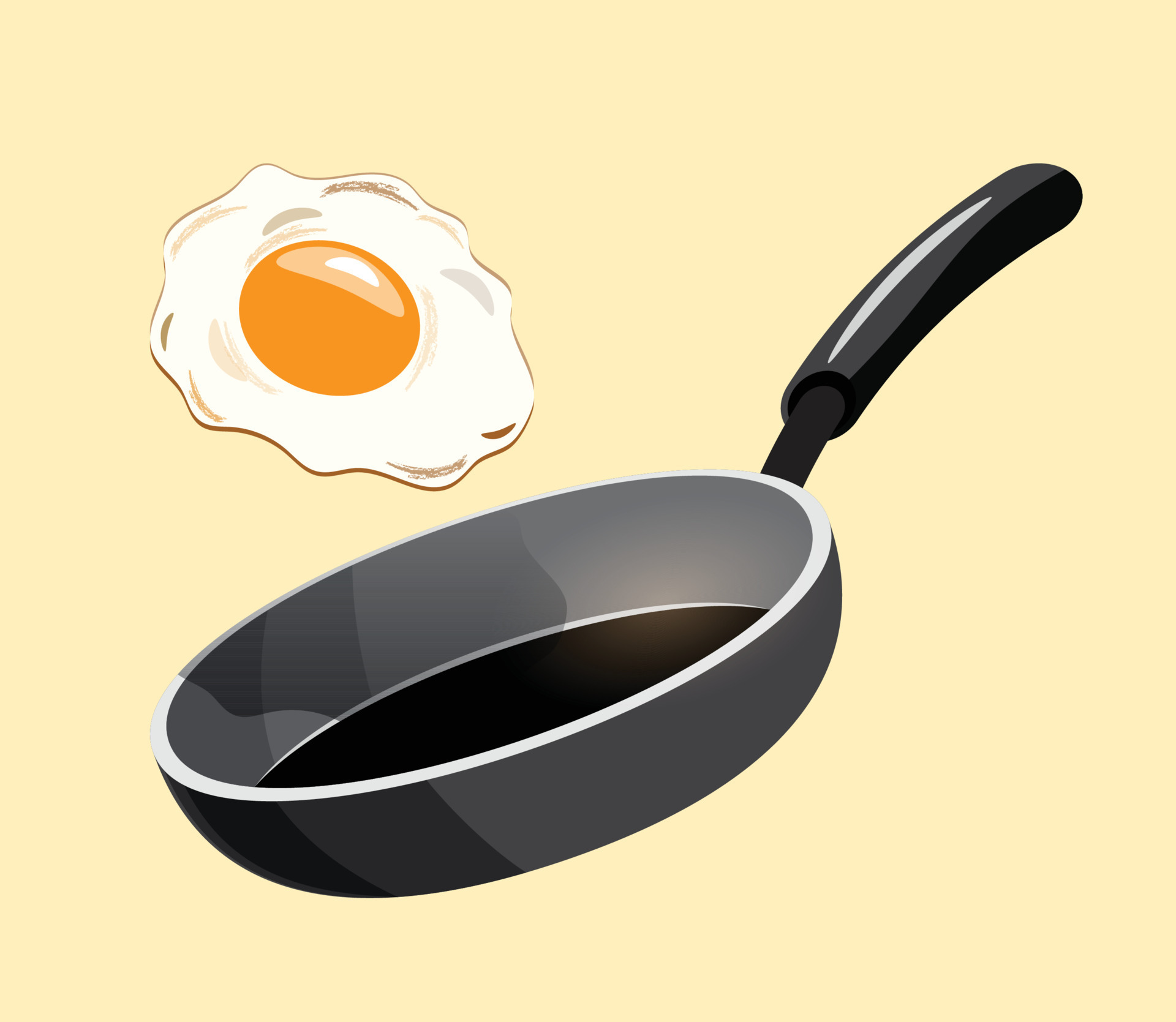 Fried egg in pan clipart design illustration 9342145 PNG