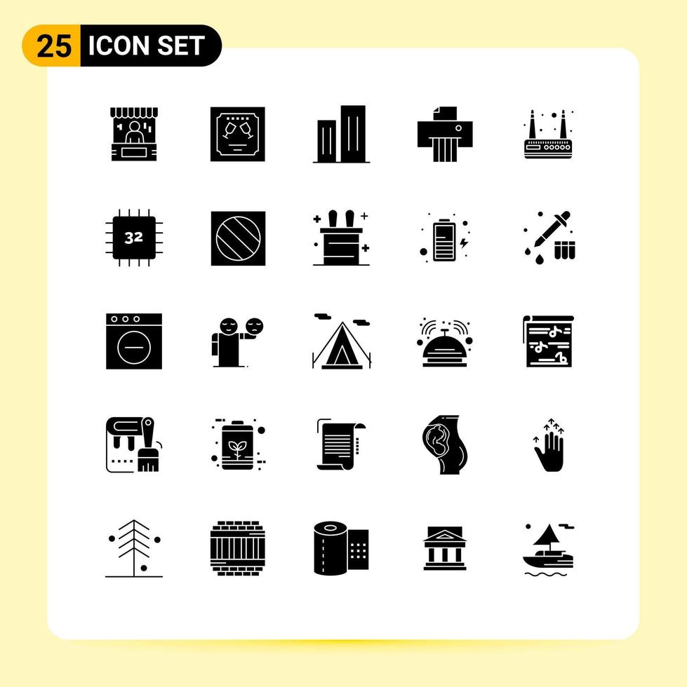 25 Creative Icons Modern Signs and Symbols of shredder device invitation skyscrapers business Editable Vector Design Elements