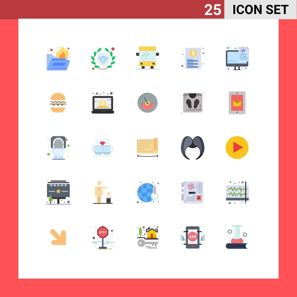 25 Flat Color concept for Websites Mobile and Apps files optimization travel coding paper Editable Vector Design Elements