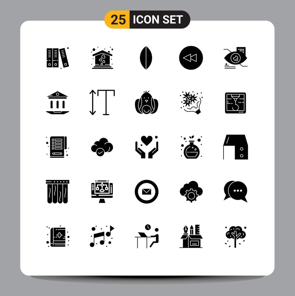 Universal Icon Symbols Group of 25 Modern Solid Glyphs of school technology surfboard eyetap eye Editable Vector Design Elements