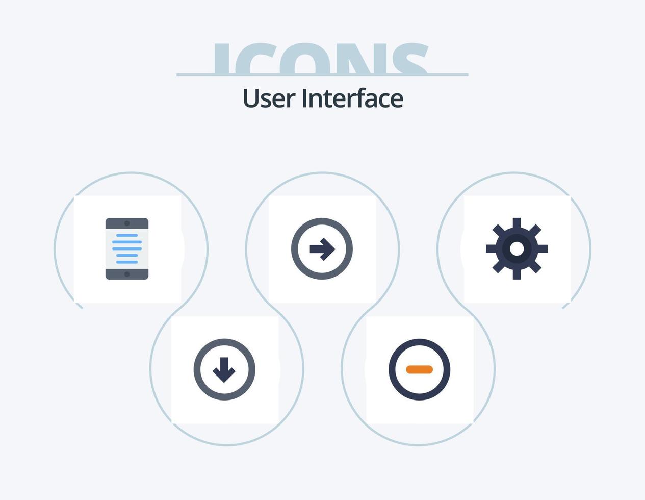 User Interface Flat Icon Pack 5 Icon Design. gear. user interface. interface. user. arrow vector