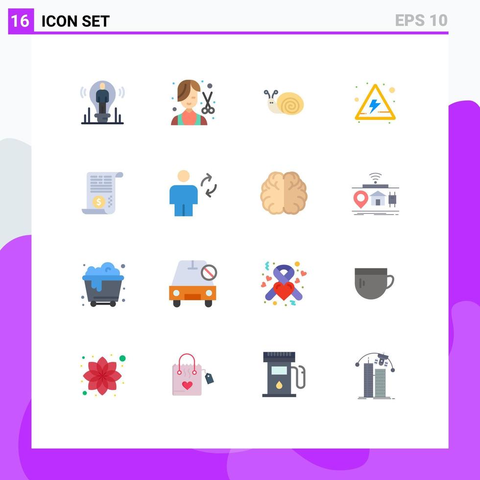16 Creative Icons Modern Signs and Symbols of file danger female alert snail Editable Pack of Creative Vector Design Elements
