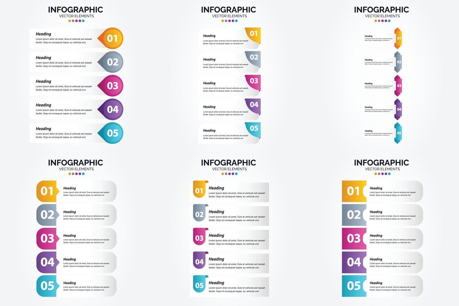 ilustración vectorial infografía conjunto de diseño plano para folleto publicitario y revista vector