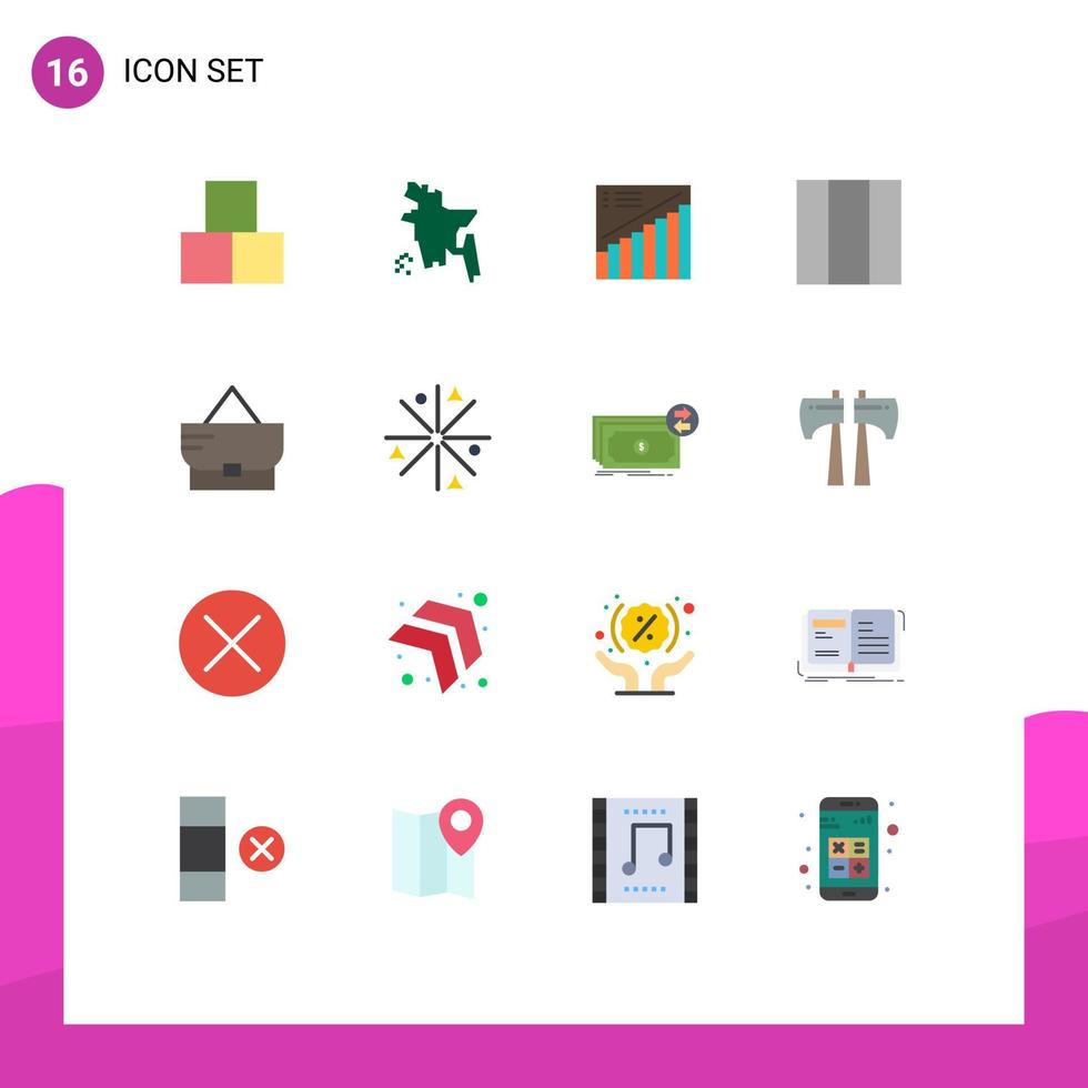 conjunto de 16 colores planos vectoriales en la cuadrícula para el logro gráfico de moda bolsa cuadrícula paquete editable de elementos creativos de diseño vectorial vector