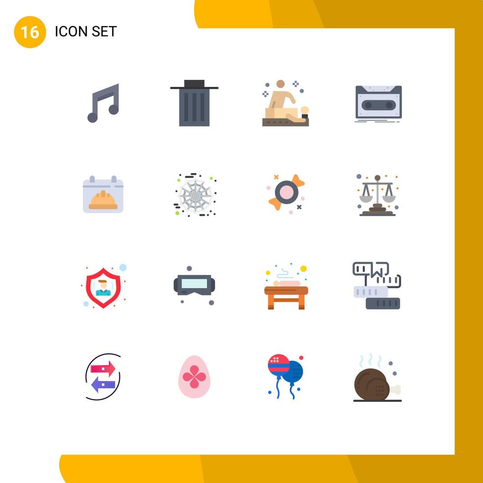 Stock Vector Icon Pack of 16 Line Signs and Symbols for record record user demo wellness Editable Pack of Creative Vector Design Elements