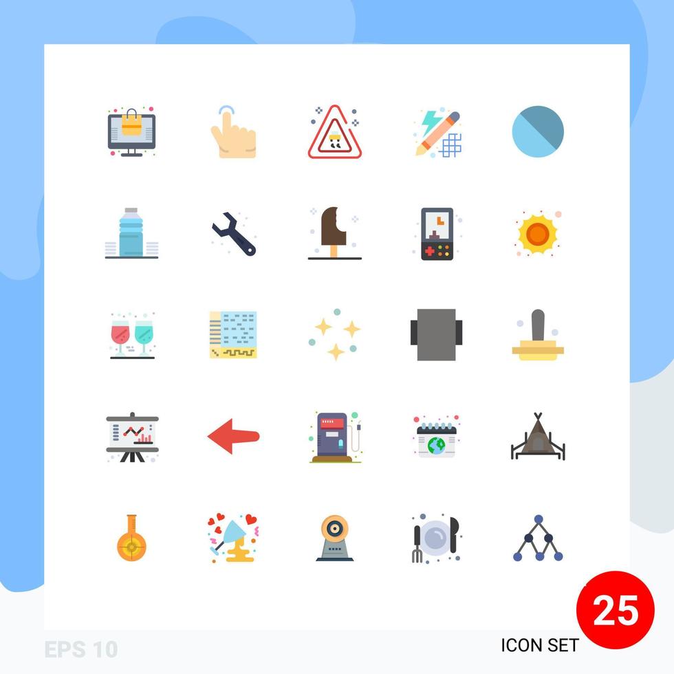 User Interface Pack of 25 Basic Flat Colors of prohibited forbidden road cancel innovation Editable Vector Design Elements