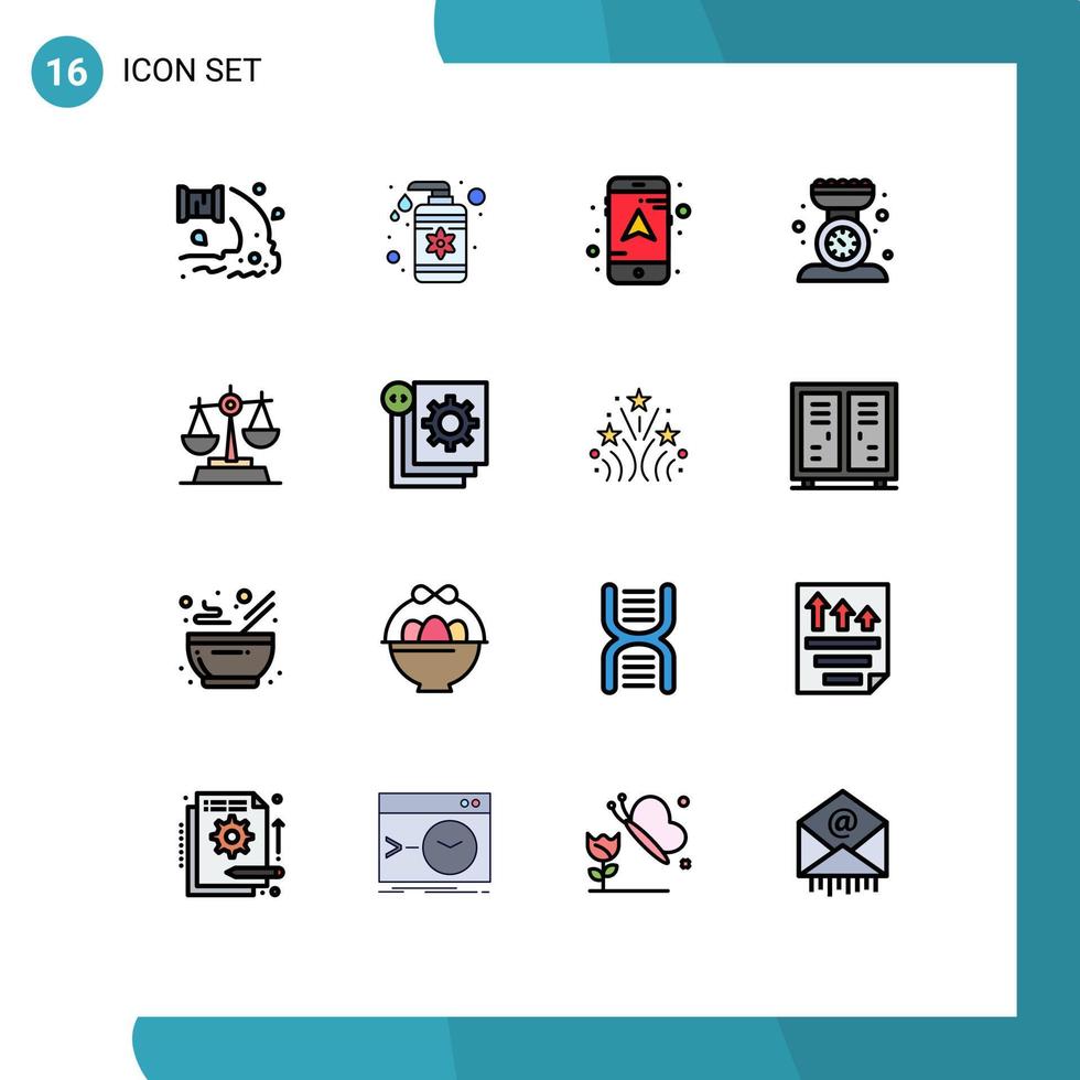 16 Creative Icons Modern Signs and Symbols of gdpr kitchen scale care kitchen baking Editable Creative Vector Design Elements