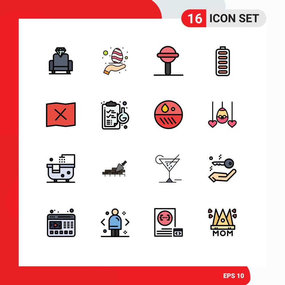 paquete de iconos de vector de stock de 16 signos y símbolos de línea para ubicación de lugar sonajero batería de energía elementos de diseño de vector creativo editable