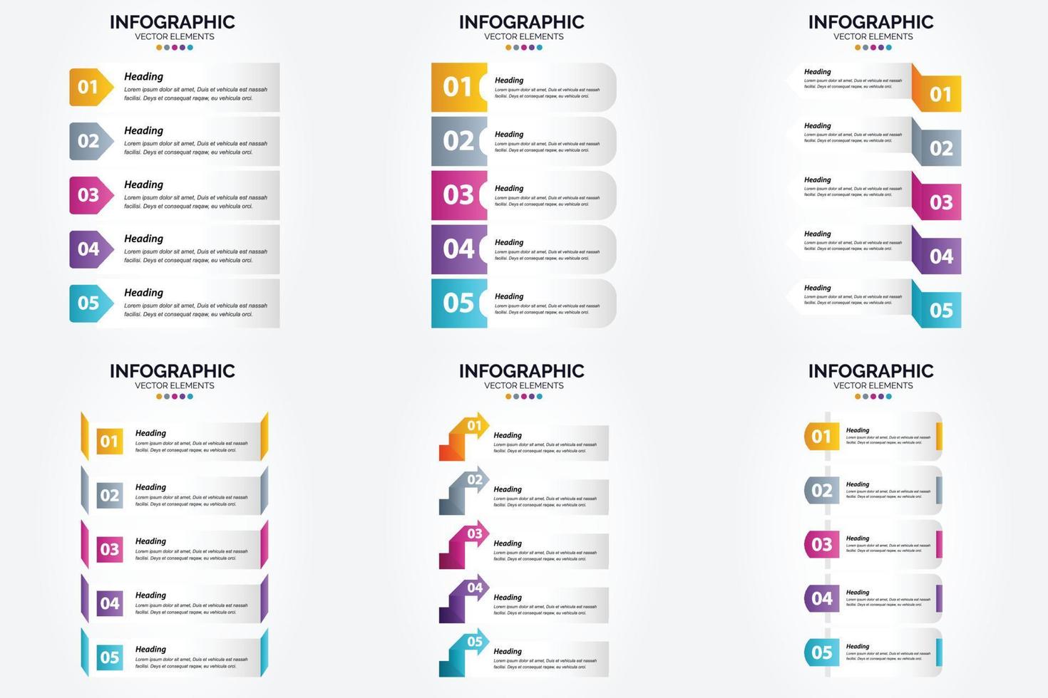 ilustración vectorial infografía conjunto de diseño plano para folleto publicitario y revista vector