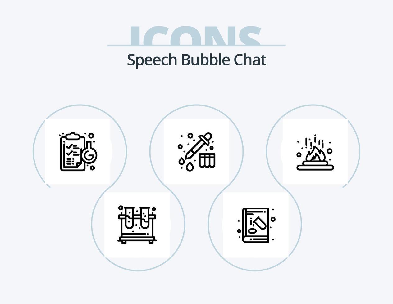 Chat Line Icon Pack 5 Icon Design. comment. bubble. pencile. texting. chatting vector