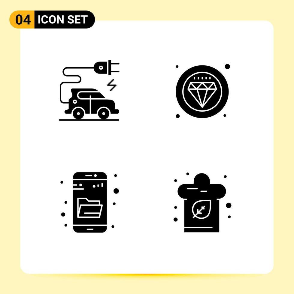 Set of Commercial Solid Glyphs pack for automotive technology research label service cook Editable Vector Design Elements