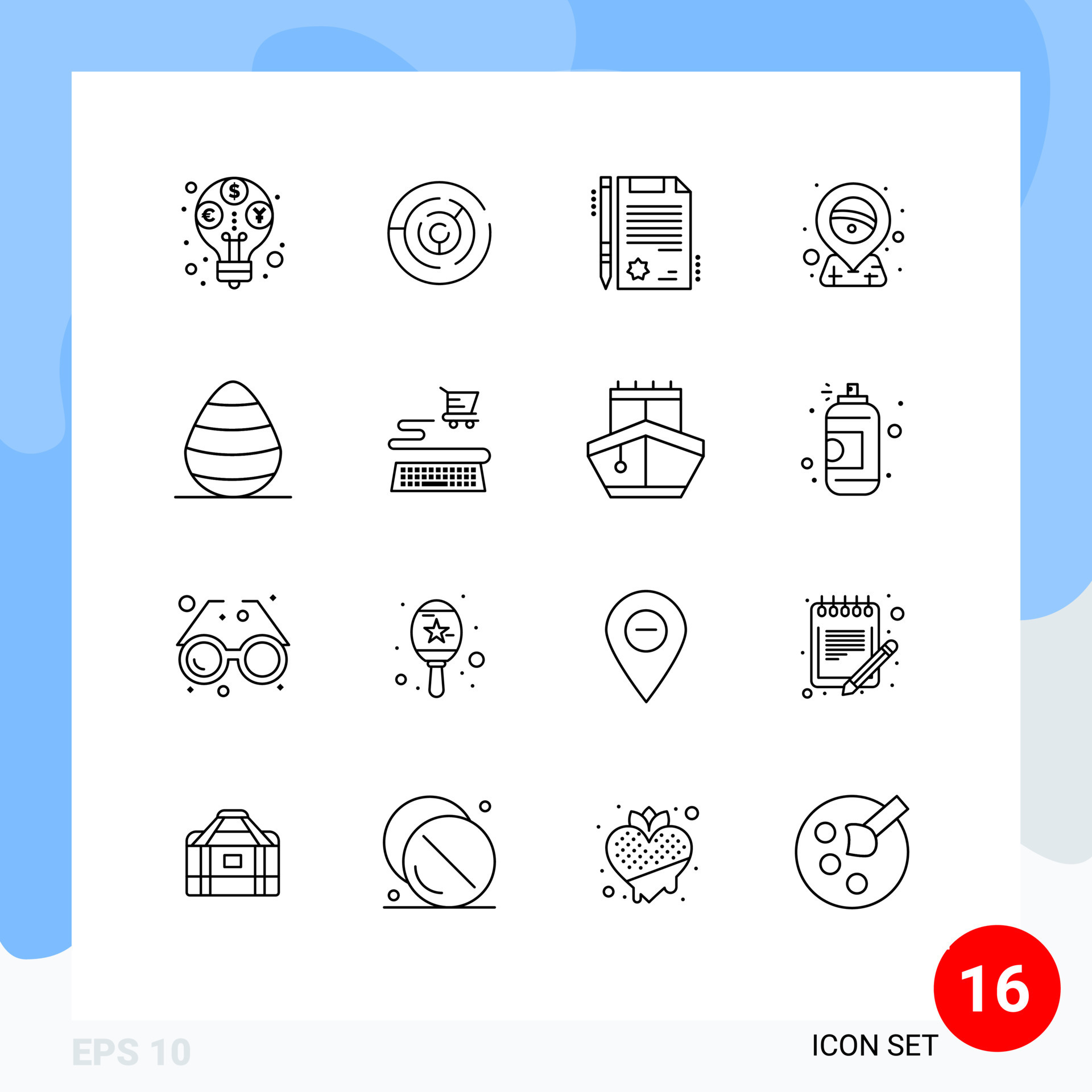 Set of 16 Modern UI Icons Symbols Signs for egg placeholder point pin  brazil Editable Vector Design Elements 17247460 Vector Art at Vecteezy