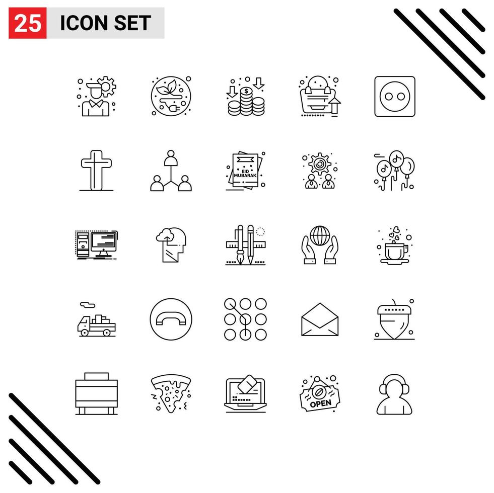 Modern Set of 25 Lines and symbols such as celebration energy money eco growth Editable Vector Design Elements