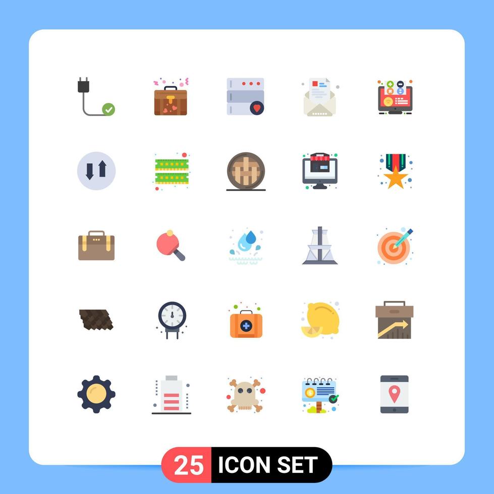 25 Creative Icons Modern Signs and Symbols of elearning profile database newsletter newsletter Editable Vector Design Elements