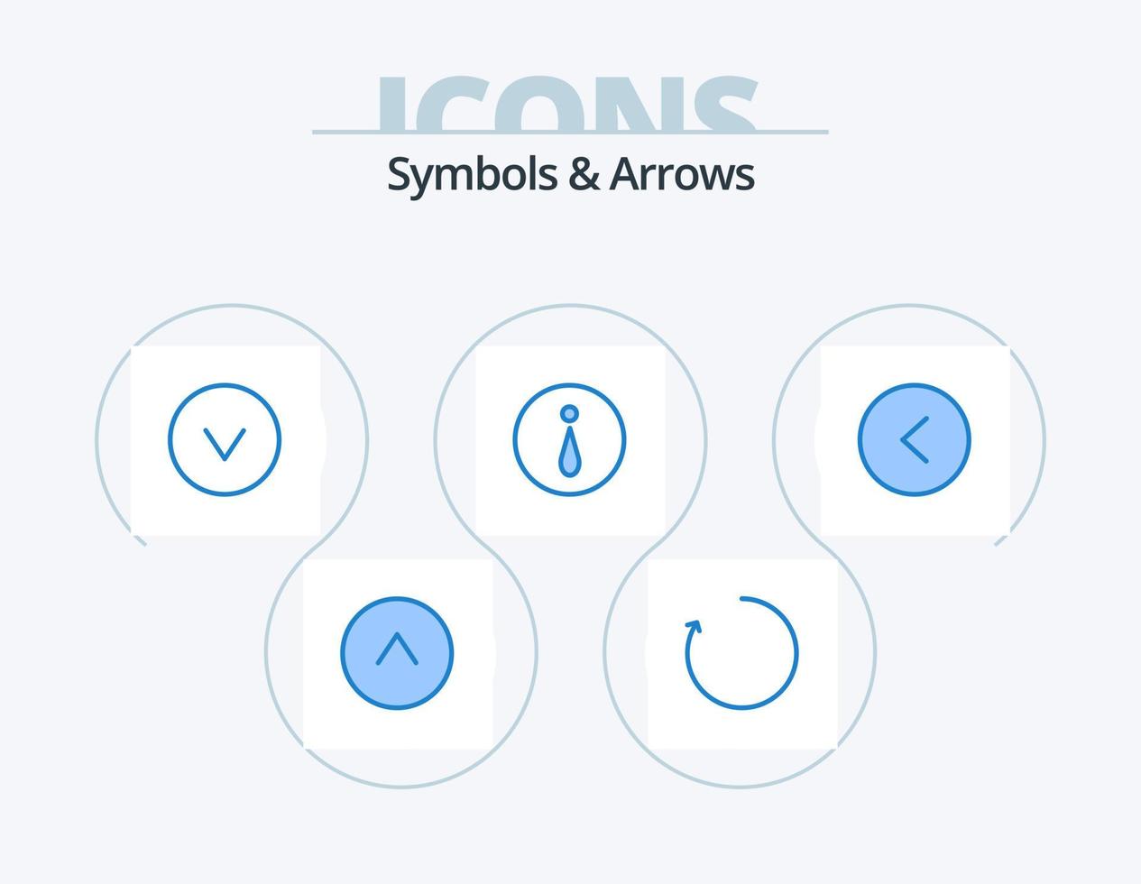 Symbols and Arrows Blue Icon Pack 5 Icon Design. . . down. left. arrow vector