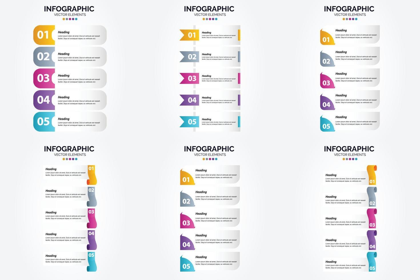 ilustración vectorial infografía conjunto de diseño plano para folleto publicitario y revista vector