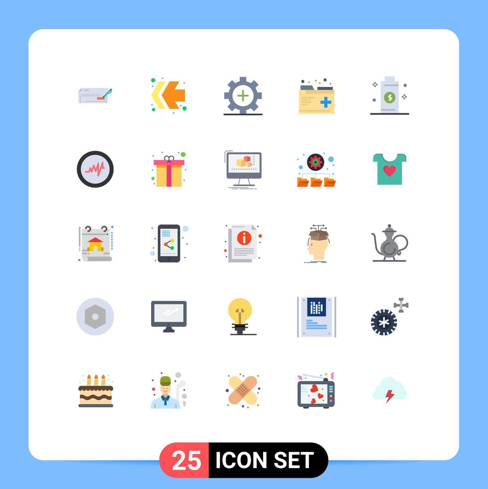 Modern Set of 25 Flat Colors and symbols such as records health left care hospital Editable Vector Design Elements