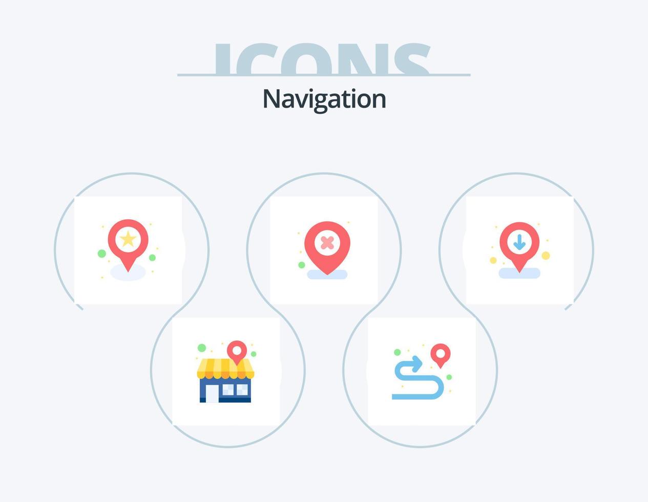 Navigation Flat Icon Pack 5 Icon Design. interface. download. favorite. pin. location vector