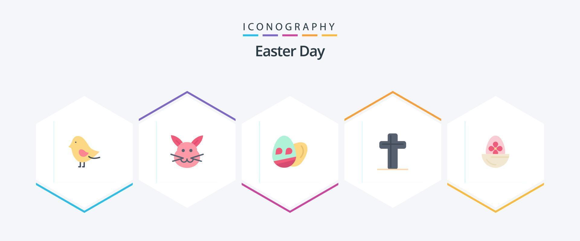 Easter 25 Flat icon pack including egg. boiled egg. easter. boiled. cross vector