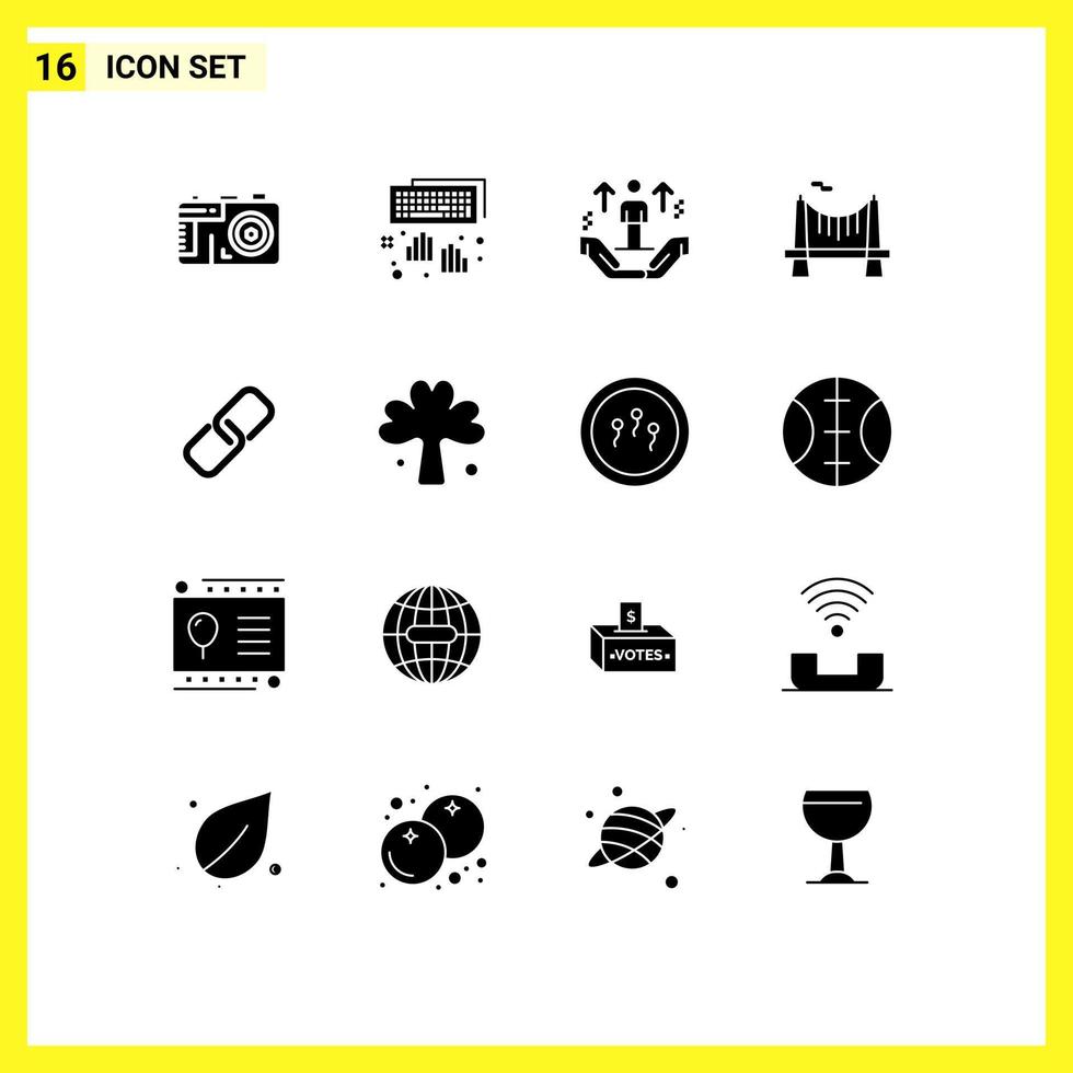 16 Creative Icons Modern Signs and Symbols of paper road hand river bridge Editable Vector Design Elements